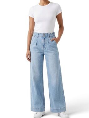 BCBGeneration Kyra 2 Button Closure Wide Leg Jeans